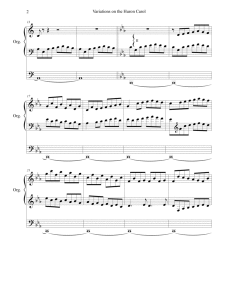 Variations On The Huron Carol For Organ By Brenda Portman Page 2