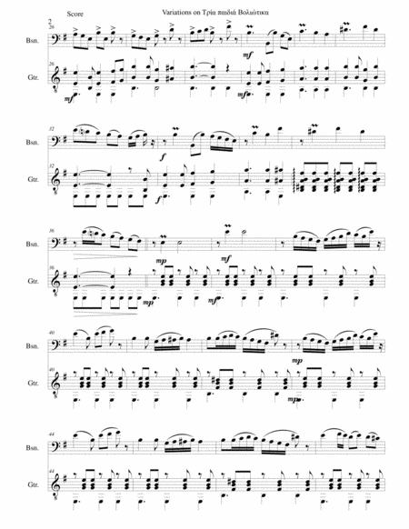 Variations On Tria Paidia Voliotika Three Young Men From Volos For Bassoon And Guitar Page 2