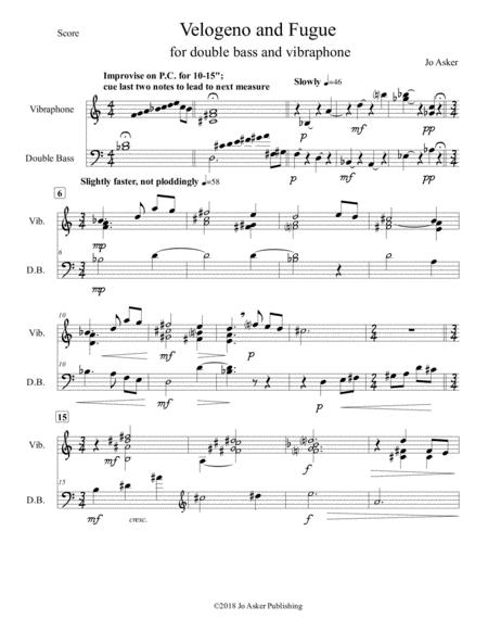 Velogeno And Fugue For Double Bass And Vibraphone Page 2