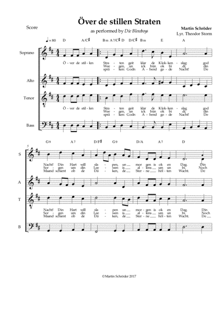 Ver De Stillen Straten Satb Composed For Mixed Choir By Martin Schrder As Performed By Die Blowboys Page 2