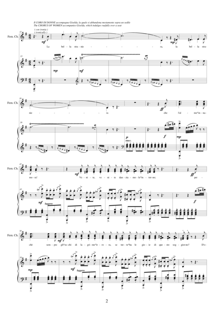 Verdi I Lombardi Act2 Vi La Bella Straniera Female Choir And Piano Page 2