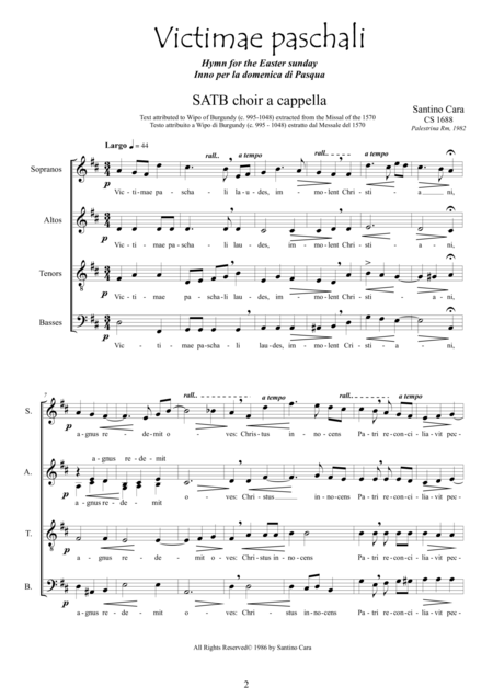 Victimae Paschali Easter Hymn For Satb Choir A Cappella Page 2