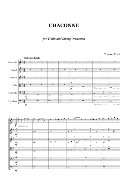 Vitali Chaconne For Violin And String Orchestra Score And Parts Page 2