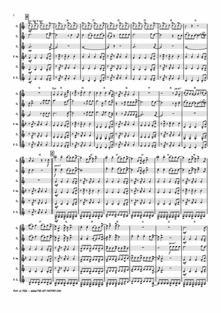 Viva La Vida Cold Play Clarinet Quintet Page 2