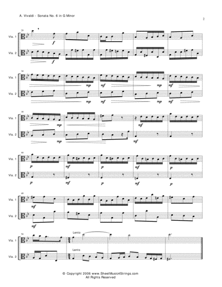 Vivaldi A Sonata No 6 Mvt 1 For Two Violas Page 2