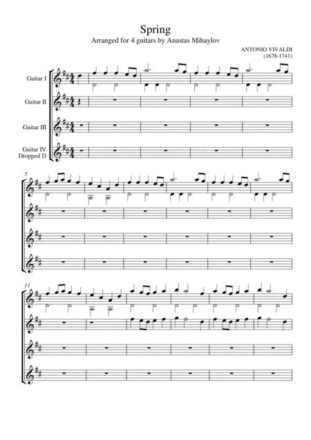 Vivaldi Spring Arr For Guitar Quartet Page 2