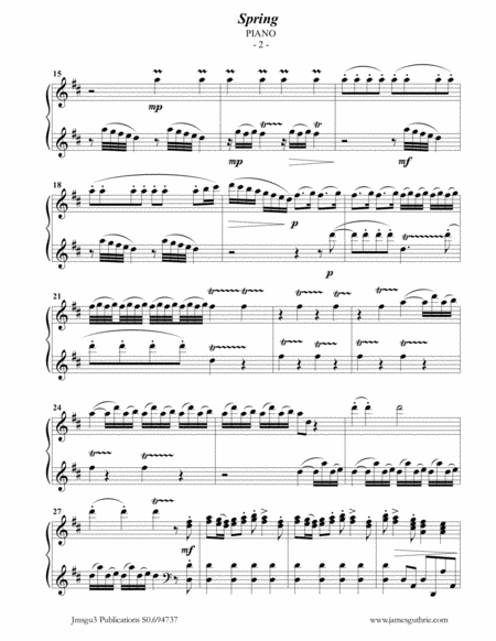 Vivaldi Spring From The Four Seasons For Alto Flute Piano Page 2