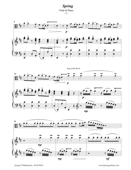 Vivaldi Spring From The Four Seasons For Viola Piano Page 2