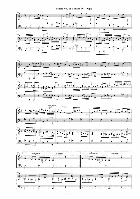 Vivaldi Trio Sonata No 3 In D Minor Rv 14 Op 2 For Violin Cello And Cembalo Or Piano Page 2