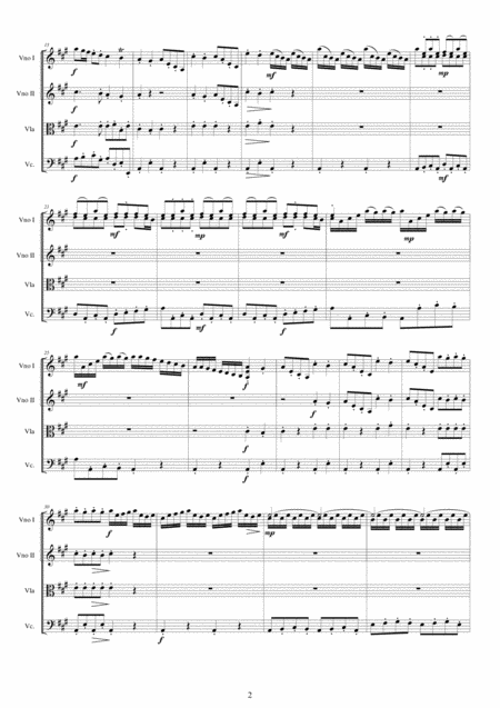 Vivaldi Violin Concerto In A Major Rv 347 Op 4 No 5 For String Quartet Page 2
