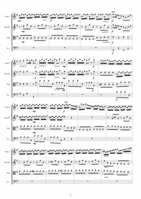 Vivaldi Violin Concerto In G Major Rv 310 Op 3 No 3 For String Quartet Page 2