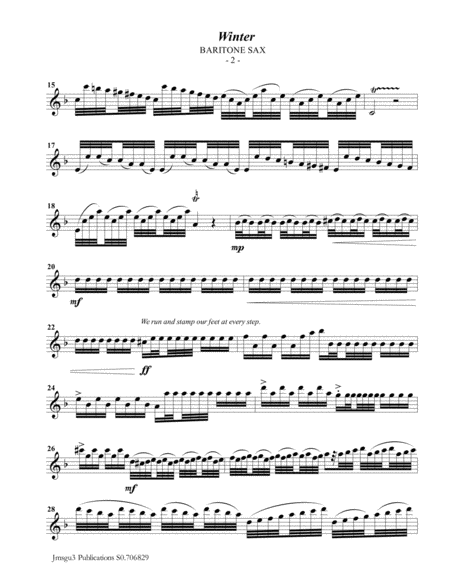 Vivaldi Winter From The Four Seasons For Baritone Sax Piano Page 2