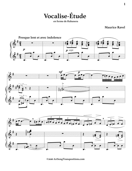 Vocalise Tude En Forme De Habanera E Minor Page 2