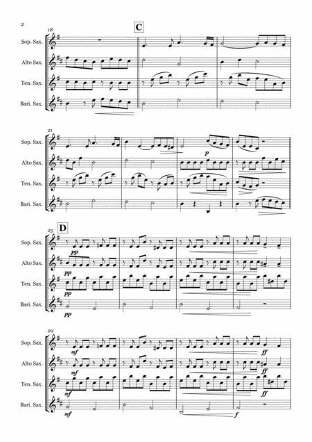 Vois Sur Ton Chemin From Les Choristes Saxophone Quartet Satb Page 2