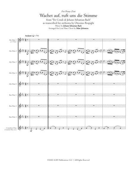 Wachet Auf Ruft Uns Die Stimme From Tre Corali Di Johann Sebastian Bach For Low Flute Choir Page 2