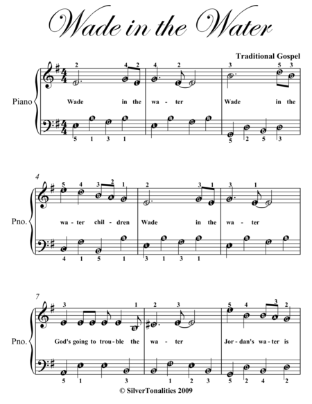 Wade In The Water Easy Piano Sheet Music Page 2