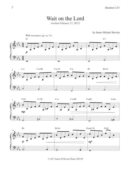 Wait On The Lord Sacred Piano Page 2