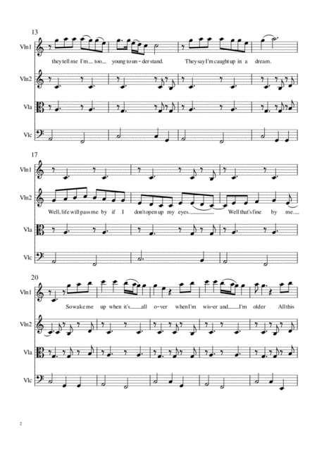 Wake Me Up For String Quartet Page 2