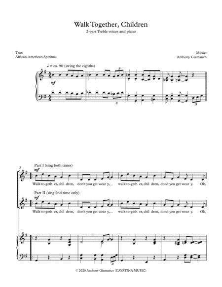 Walk Together Children 2 Part Choir Piano Page 2