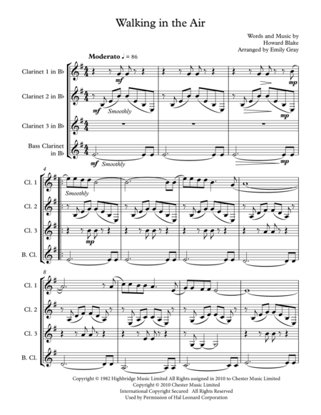 Walking In The Air Clarinet Quartet Page 2