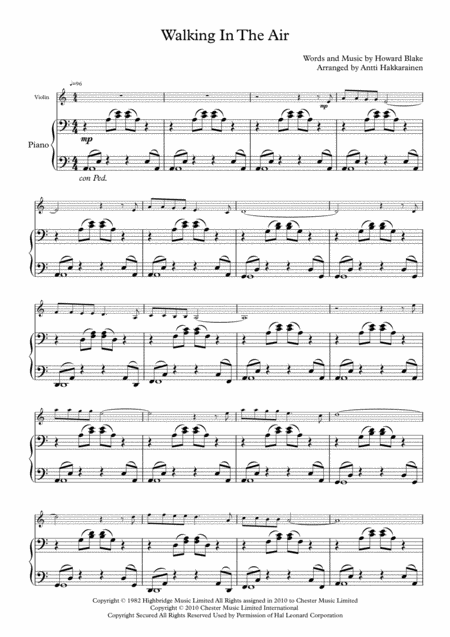 Walking In The Air Violin Piano Page 2