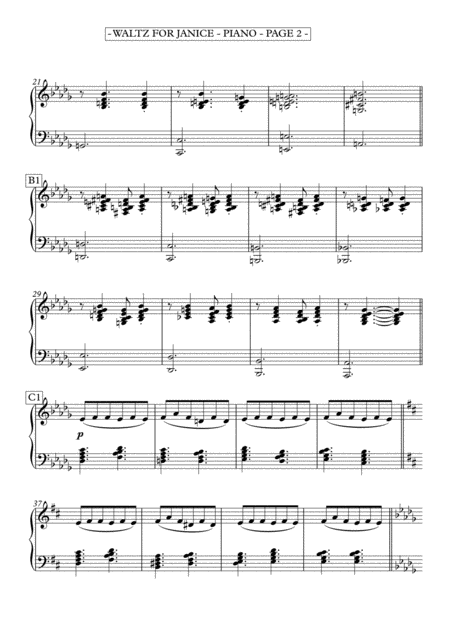 Waltz For Janice Piano Page 2