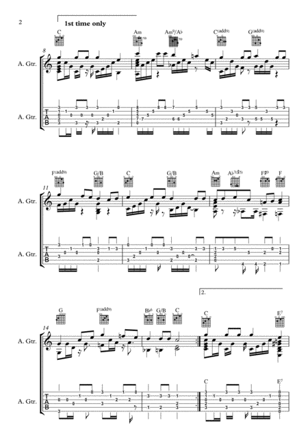 Waltzing Matilda For Solo Guitar Page 2