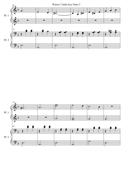 Walzer 2 From Jazz Suite 2 For Piano 4 Hands Page 2