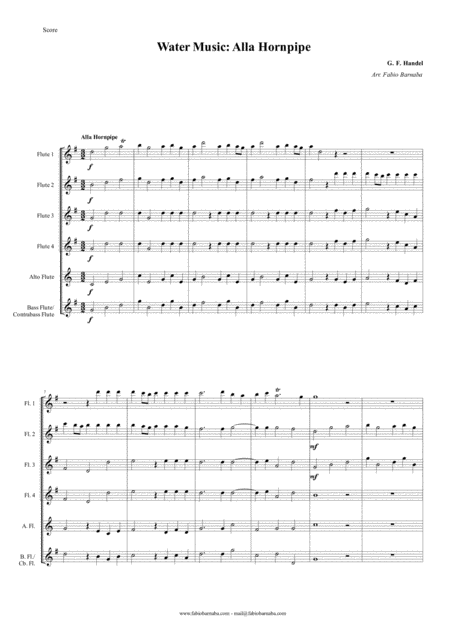 Water Music Alla Hornpipe For Flute Choir Page 2