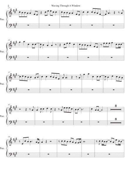 Waving Through A Window Original Key Piano Page 2