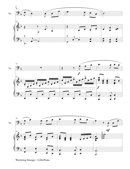 Wayfaring Stranger Cello Piano And Cello Part Page 2