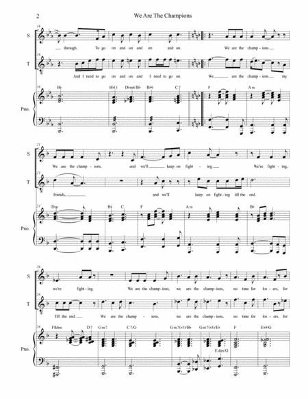 We Are The Champions Duet For Soprano And Tenor Solo Page 2