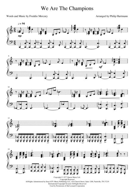 We Are The Champions Piano Accompaniment Page 2