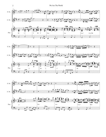 We Are The World Duet For Soprano Alto Saxophone Page 2