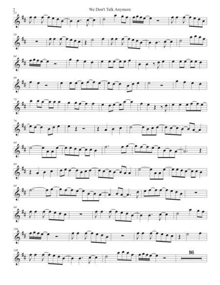 We Dont Talk Anymore Alto Sax Page 2