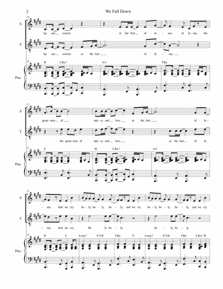 We Fall Down For 2 Part Choir Soprano And Tenor Page 2