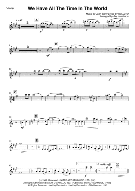 We Have All The Time In The World For String Quartet Page 2