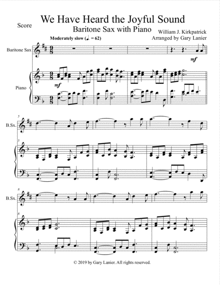 We Have Heard The Joyful Sound Baritone Sax With Piano Score Part Included Page 2