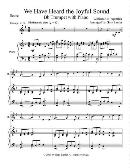 We Have Heard The Joyful Sound Bb Trumpet With Piano Score Part Included Page 2