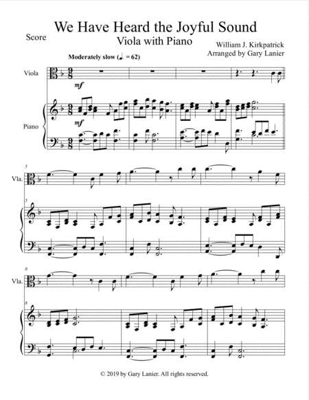 We Have Heard The Joyful Sound Viola With Piano Score Part Included Page 2