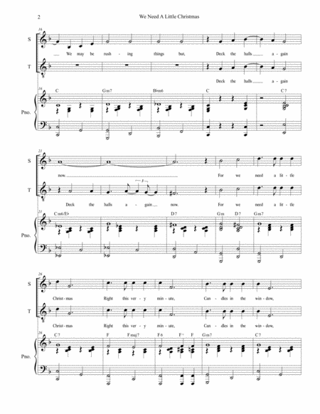 We Need A Little Christmas For 2 Part Choir Sop Ten Page 2