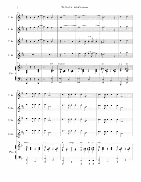 We Need A Little Christmas For Saxophone Quartet Page 2