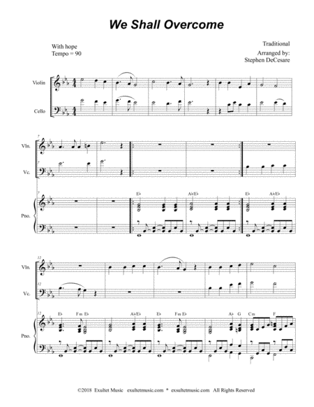 We Shall Overcome Duet For Violin And Cello Page 2