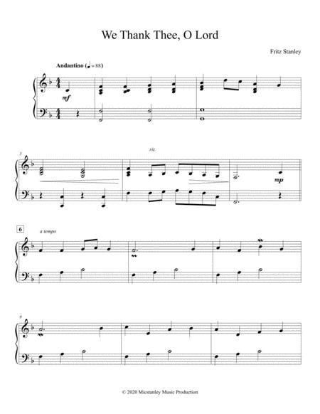 We Thank Thee O Lord Piano Solo Page 2