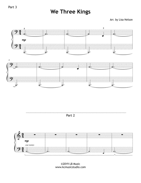 We Three Kings Piano Trio 1 Piano 6 Hands Intermediate Page 2