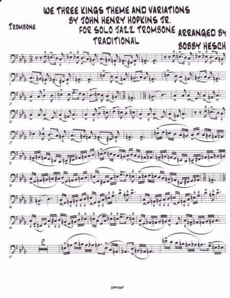 We Three Kings Theme And Variations For Solo Jazz Trombone Page 2