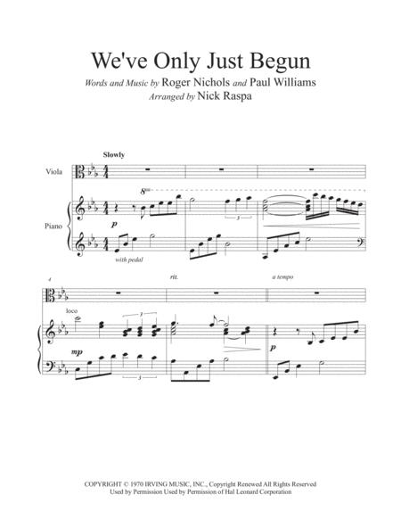 We Ve Only Just Begun Viola Piano Advanced Intermediate Page 2