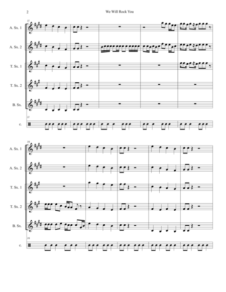 We Will Rock You For Saxophone Quintet Page 2