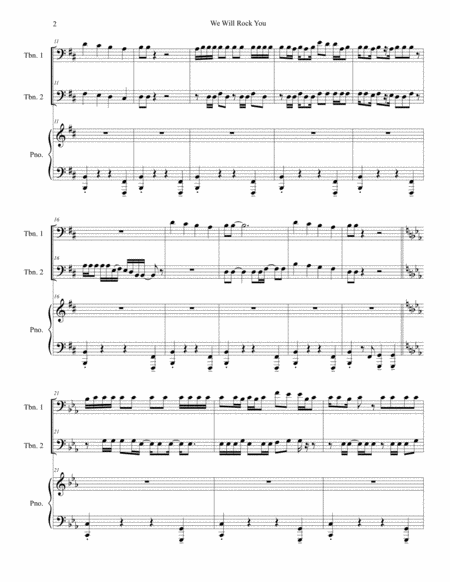 We Will Rock You Trombone Duet Page 2