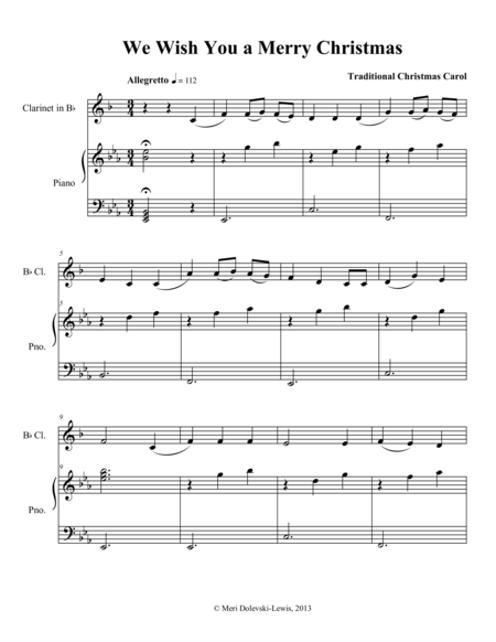 We Wish You A Merry Christmas Clarinet Piano Page 2